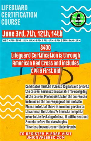 2026 Lifeguard Cert Course